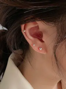 3 Pairs Mini Pearl Stud Earrings, Simple Fashion Small Hoop Earrings, Ear Cuff Barbell, Cute and Stylish Jewelry for Women