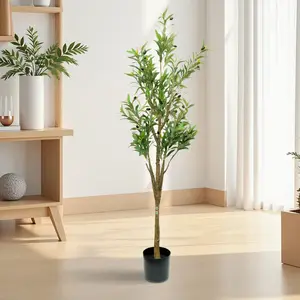Artificial Olive Tree 150cm Big Tall Fake Plants, Artificial Olive Plants Indoors In Pots, Faux Tropical Large Artificial Plant Suitable for Home Office Living Room Outdoors Decor