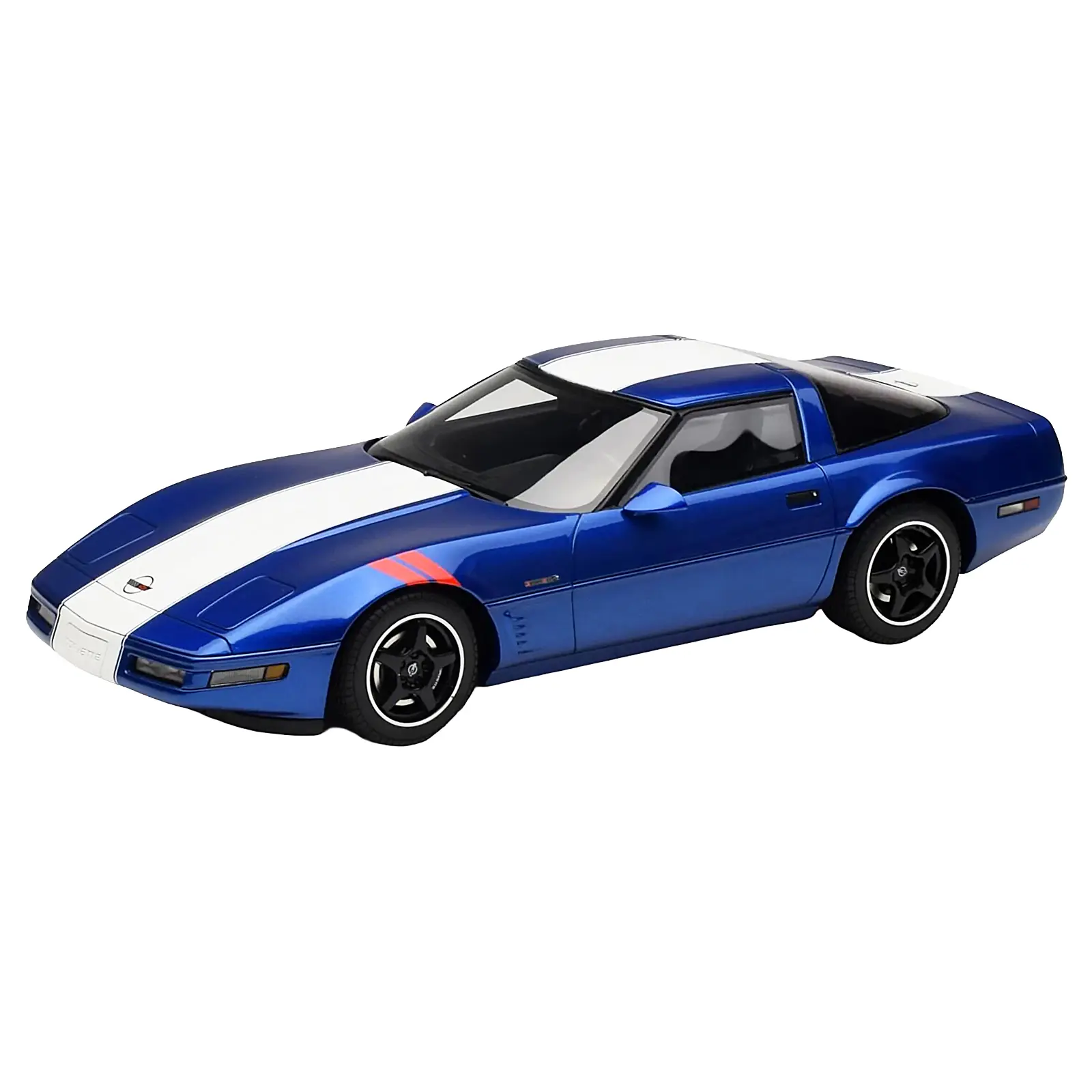 1996 Chevrolet Corvette C4 Grand Sport Blue Metallic with White Stripe 1/18 Model Car by GT Spirit