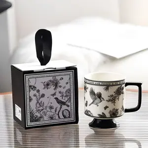 Handmade Ceramic Diamond Grid Cup, 250ML Floral Design, Coffee Lover Gift, Perfect for Valentine's Day, Christmas, Halloween, Birthday