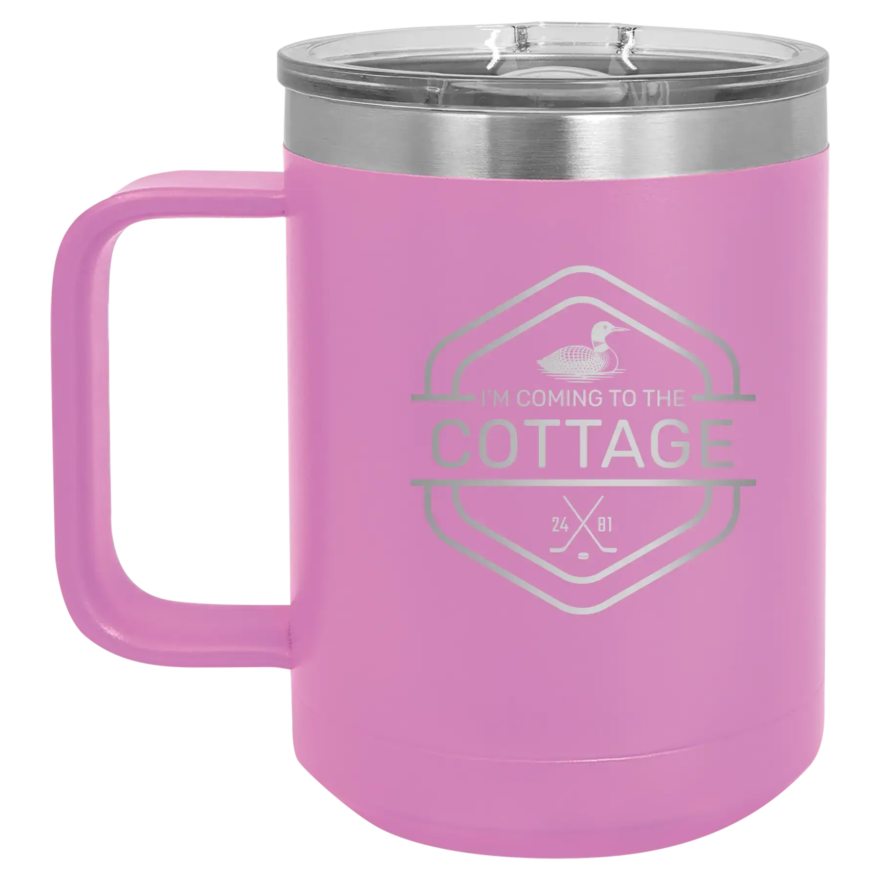 I'm Coming to the Cottage (Loon) 15 oz Mug | Light Purple