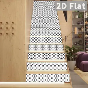13 Pieces PVC Self-Adhesive Staircase Decoration Stickers, Decorative Decal, Scratch Resistant & Stain Resistant, 7.08 X 39.37 Inches, for Staircase Decor, Home Decor