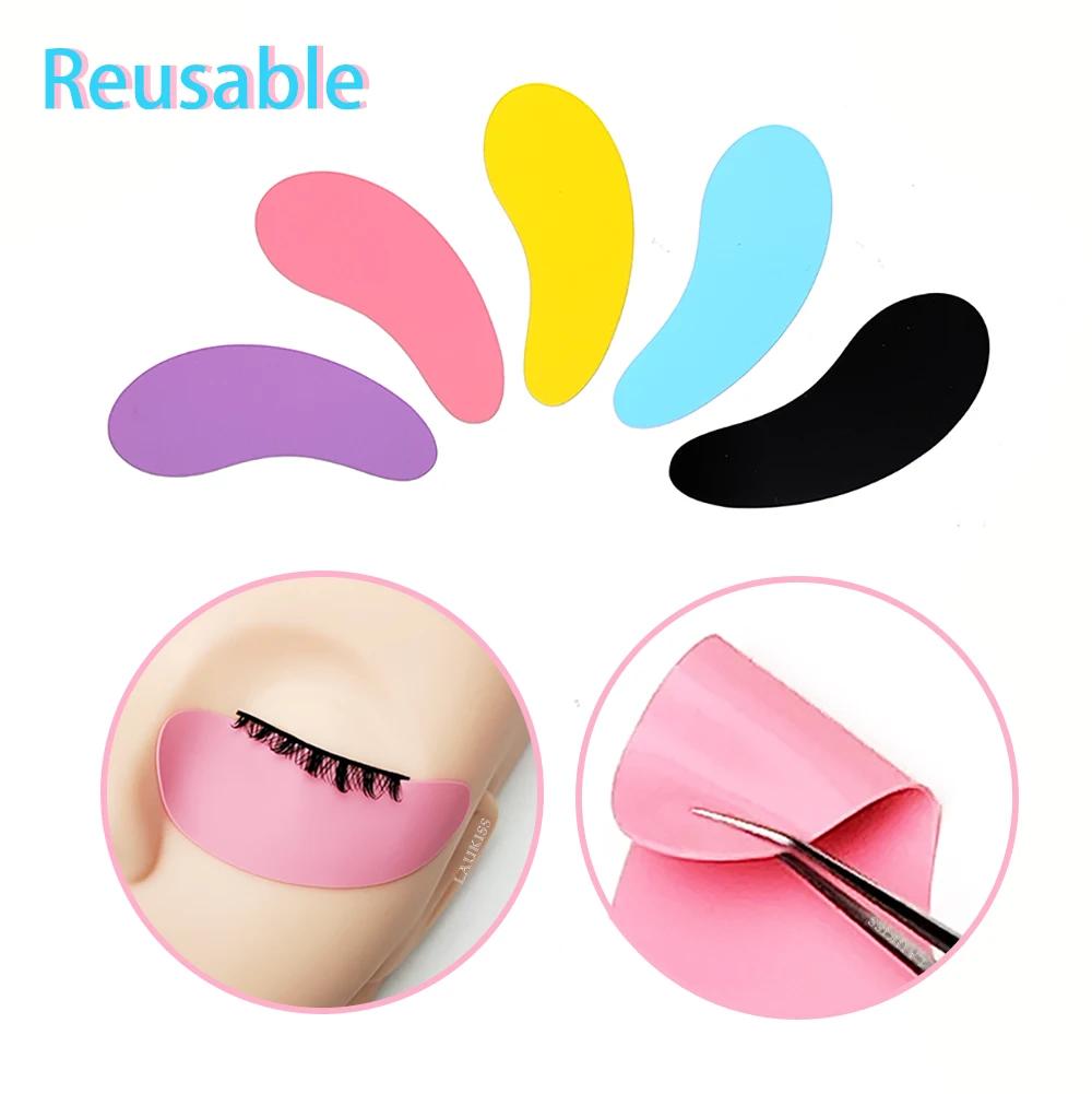 1 Pair Reusable under Eyelash Pads Silicone Stripe Lash Lift Eyelash Extension Eye Patches under Eye Gel Patch Makeup Tools