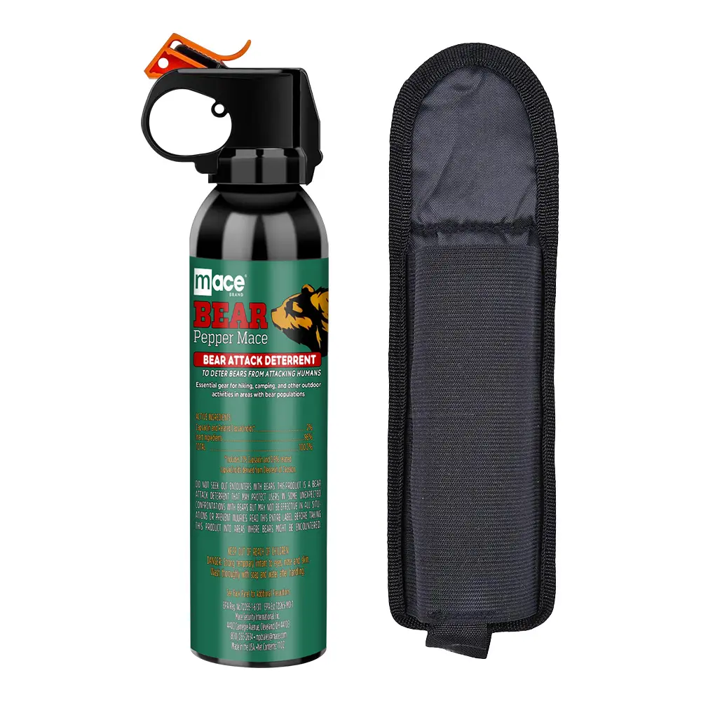 Effective Bear Repellent Spray 330g, Handheld Can with Powerful 25ft Spray, Includes Holster & Safety Clip for Hiking and Survival Camping