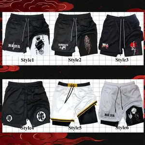 Naked Lady Ghost PERFORMANCE SHORTS Men's Gymshorts for Gym Workout Running Sport & Outdoor Clothing Summer Elastic Waist 2-in-1 Design Quick-Drying Breathable Fabric