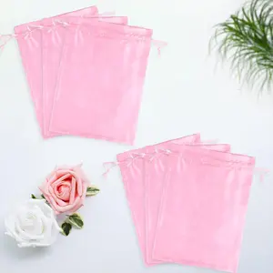 Satin Wig Bags with Drawstring - Silk Hair Storage Bags for Multiple Wigs, Bundles, Extensions