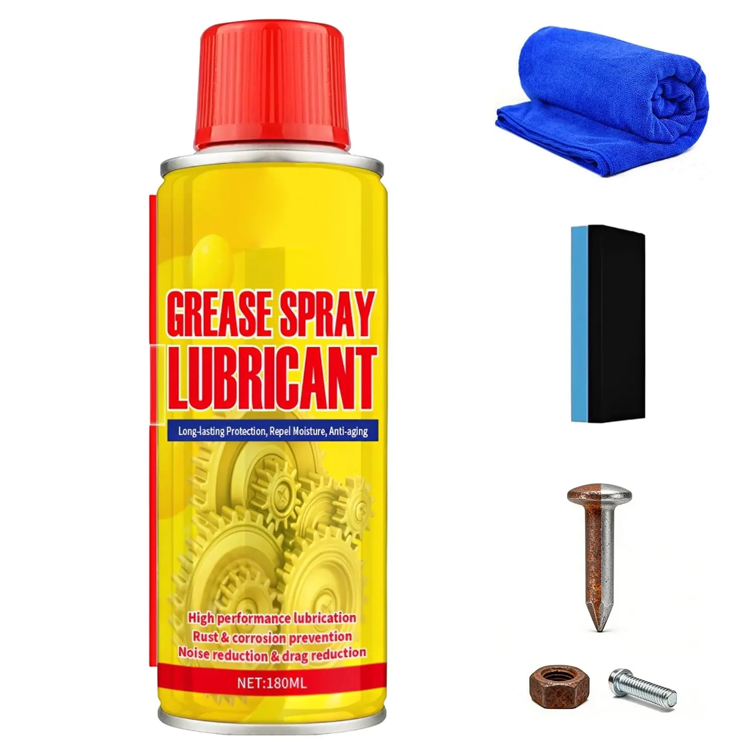 Rust Remover Lubricant Spray,Rust Remover for Metal,Multi-Purpose Penetrating Oil for Protect & Restore,Fast-Acting Lubricant Rust Dissolver for Vehicles, Tools, Chains, Bolts and Hinges