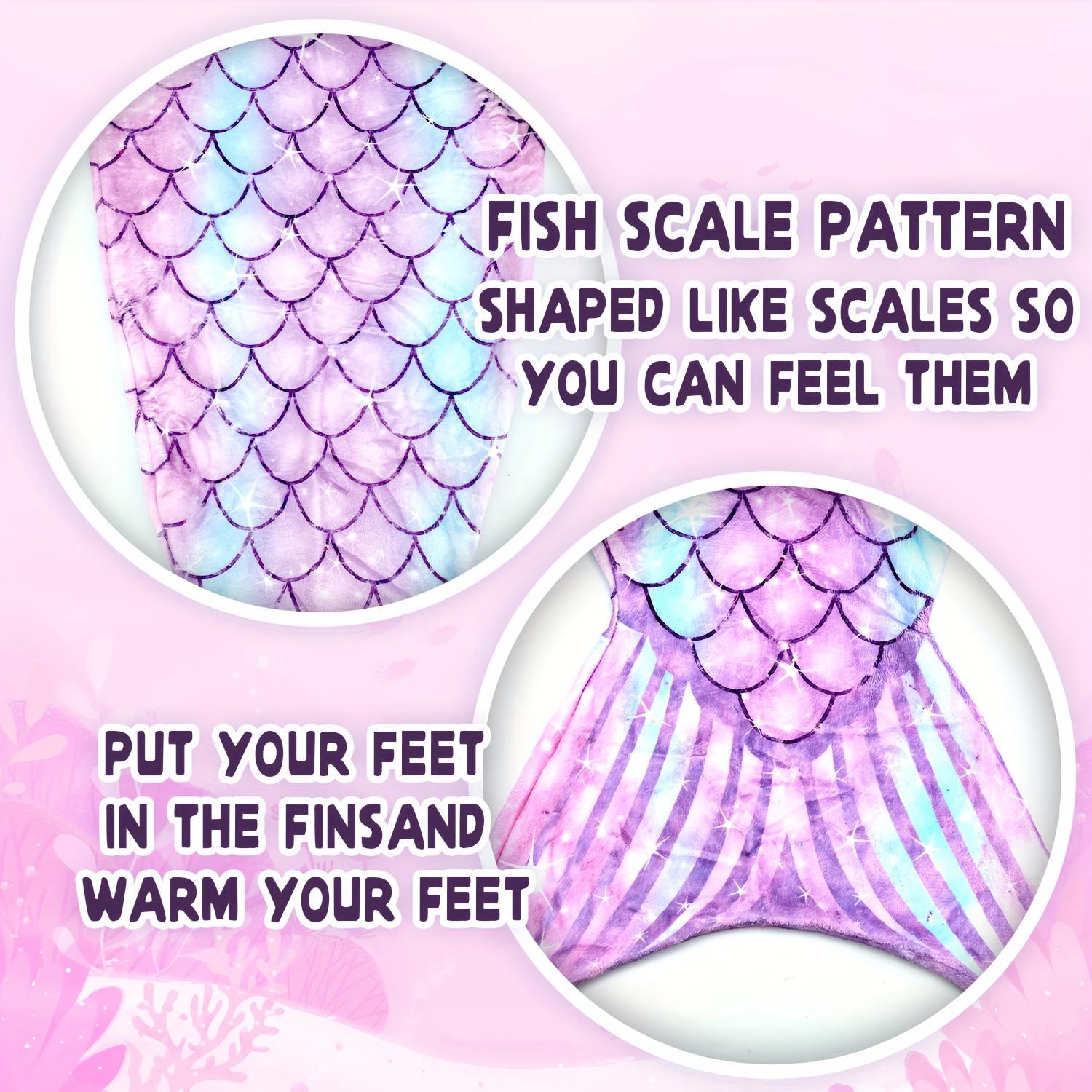 [Cozy Mermaid] Soft Cozy Glitter Mermaid Youngsters' Blanket | Polyester Throw for Sofa, Bed & Travel - Ideal Gift for Girls
