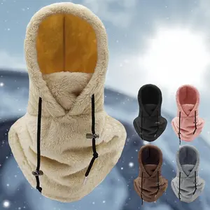 ​Pro Cycling Windproof Mask - Thermal Plush Beanie Hood Scarf Adjustable for Cold Weather Riding