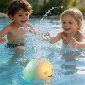 Automatic Sensing Water Spray Whale Toy with Lights, Uses 3 Aaa Batteries, Unisex Kids Bathroom Play Toy, Suitable for Ages 3+