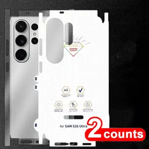 Two-Piece Ultra-Thin Bare Touch Feel Tpu Back Film for Samsung S26 Ultra, Fingerprint-Proof Full Coverage Water Gel Film for Galaxy S26 Plus