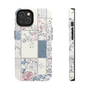 Phone Cases, Vintage Floral Phone Case for Samsung and iPhone 17, 16, 15, 14, 13, 12, 11 Pro Max, X, XR, XS Max, 8, And 7 Plus| Stylish Flower Patchwork Quilt Design| Protective Cellphone Cover for Women| Unique Gift for Her| Retro Floral Design,