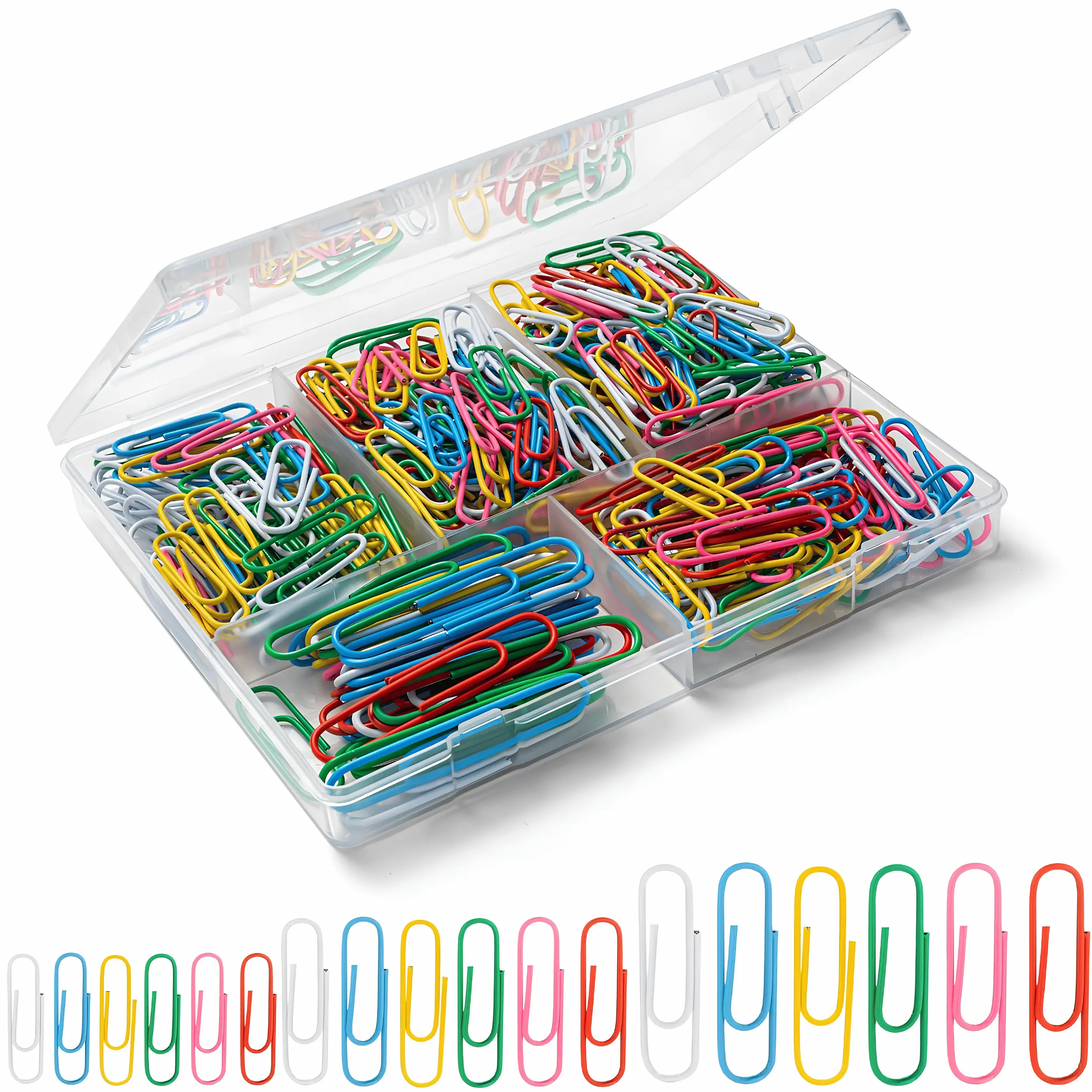 350 Pack Assorted Color Paper Clips Small, Medium, Large & Jumbo Heavy Duty Colored Paper Clips for Office, School & Home, Cute Bookmark Clips for Documents, Files, Papers, Planners & Desk Supplies
