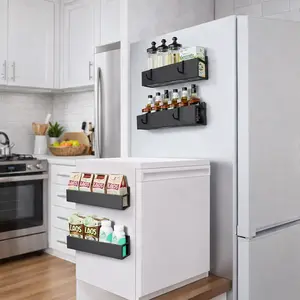 Metal Magnetic Spice Storage Rack Organizer for Refrigerator and Oven, Fridge Organizers and Storage, Kitchen Utensils
