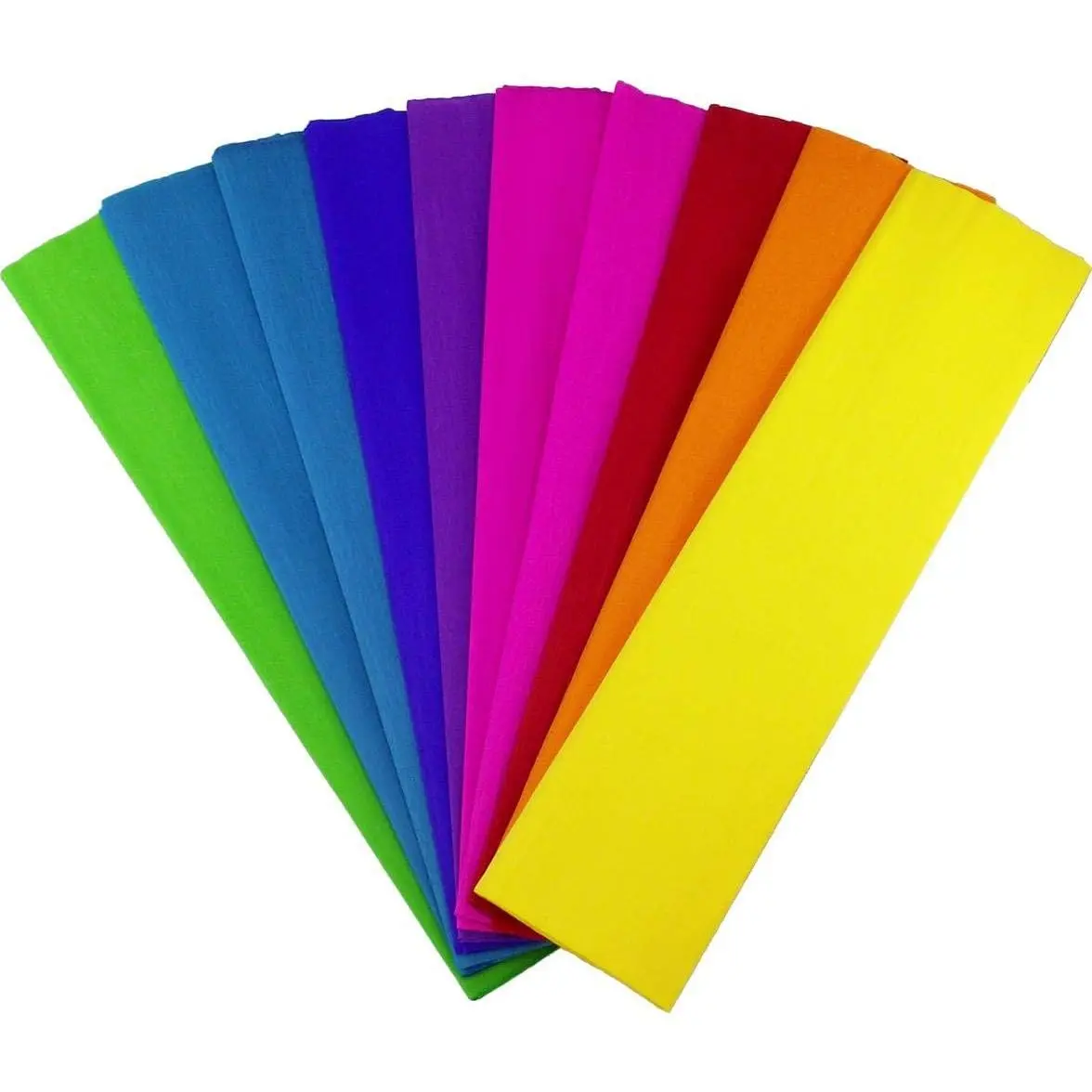 -Crepe Paper Folds (10 Sheets) - 17 Inches Wide by 6.2  Long - Mexican Crepe Paper - Assorted Colors ( Multicolor Assortment)