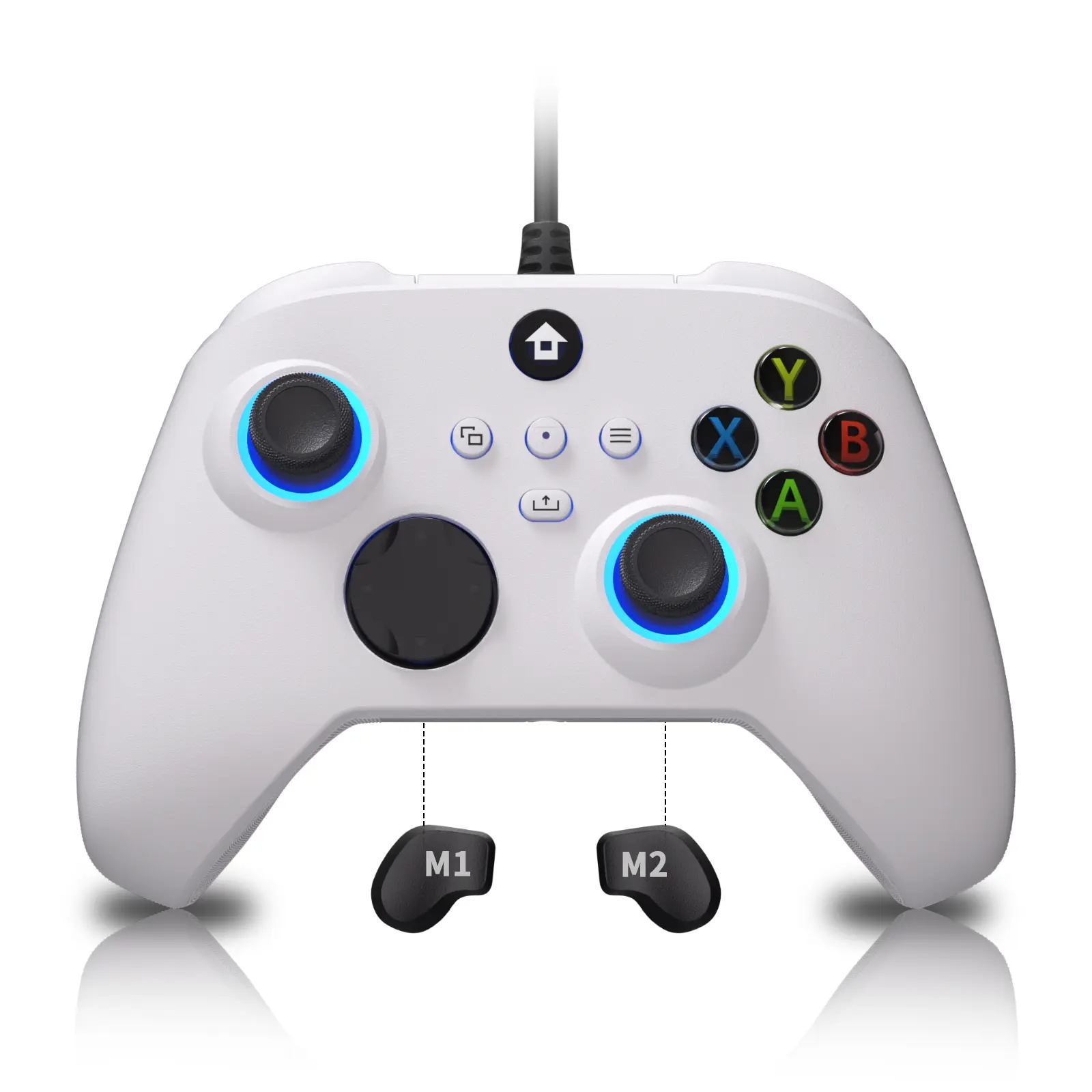 YUYIU Wired Controller for Xbox One, Xbox Series X|S, PC, Steam, iOS Hall Effect Trigger,7Colors RGB Light,Macro,Turbo,8-Way D-Pad,3.5mm Audio Jack,Dual Vibration
