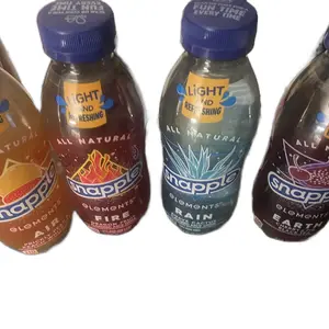 Four Snapple Elements Earth, Air, Fire ,Rain 16.9 Oz  plastic Bottle Combo,  Naturally Flavored Drink New Light and Refreshing 45% Less Sugar Beverage
