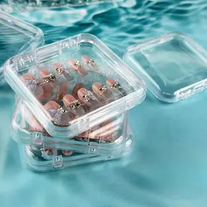 50 Pcs Transparent Plastic Nail Storage Box, Portable Nail Organizer, Dustproof and Moisture-Resistant, Compact and Lightweight, Ideal for Nails, Accessories, Tools