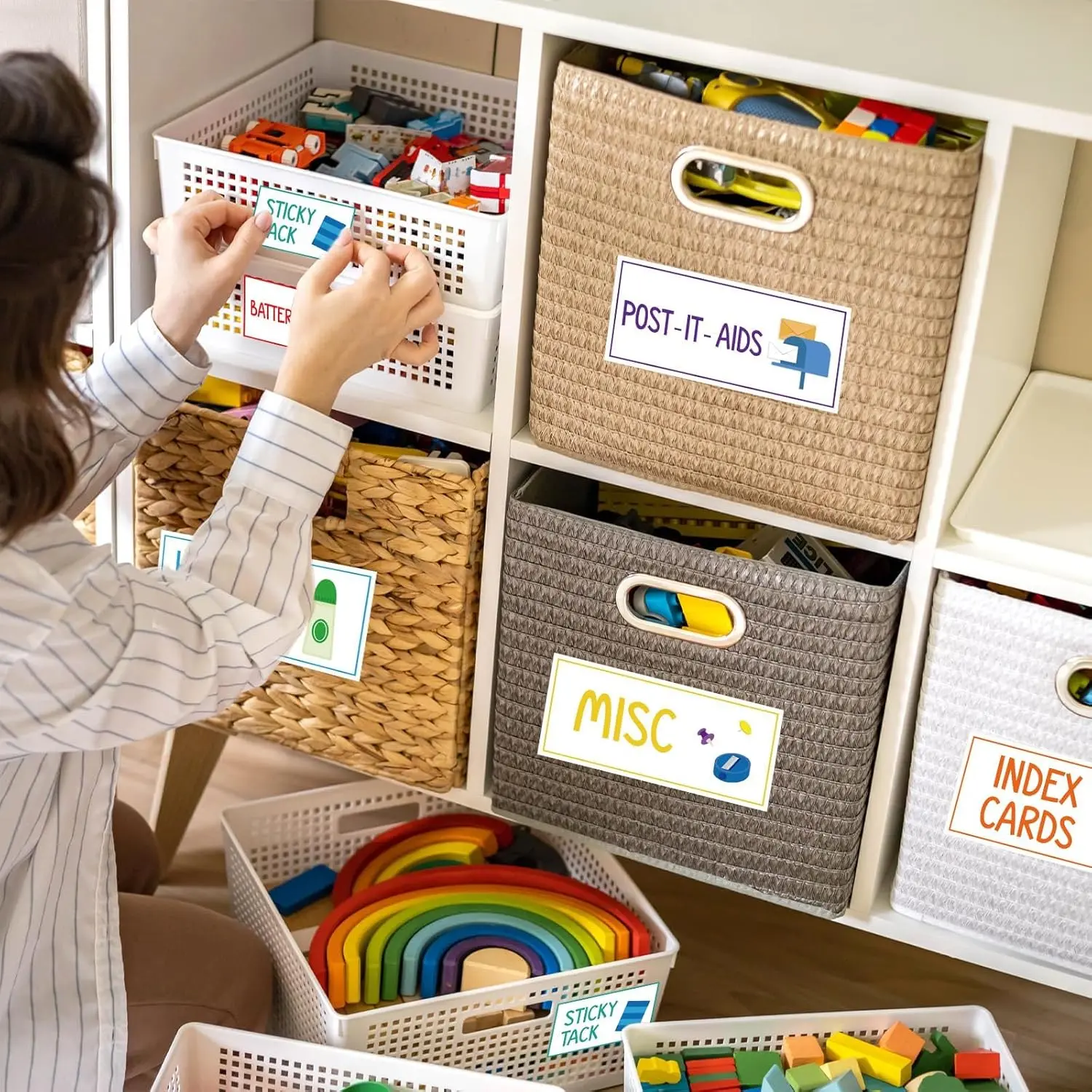 54Pcs Teacher Toolbox Labels Classroom Decoration Self-Adhesive
