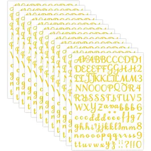 1464 Vinyl Self Adhesive Alphabet Stickers, 12 Sheets Alphabet Letter Stickers, Mailbox Numbers Labels for Classroom Window Door Decor, DIY Crafts Art Making