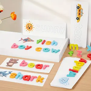 Educational toy gifts, Preschool alphabet tool, children's word recognition, spelling, matching letter learning game activities, viewing learning toys, wooden teaching toys, Halloween, Christmas gifts