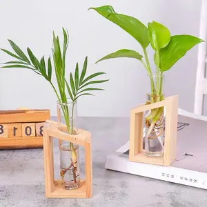Ivolador Test Tube Glass Plant Terrarium Container Perfect for Propagating Hydroponic Plants Home Office Garden Decor Wedding (House - Brown)