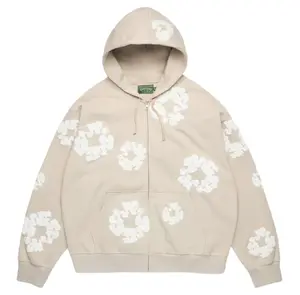 (SS26) Denim Tears Cotton Wreath Zip Hoodie 'Cream'