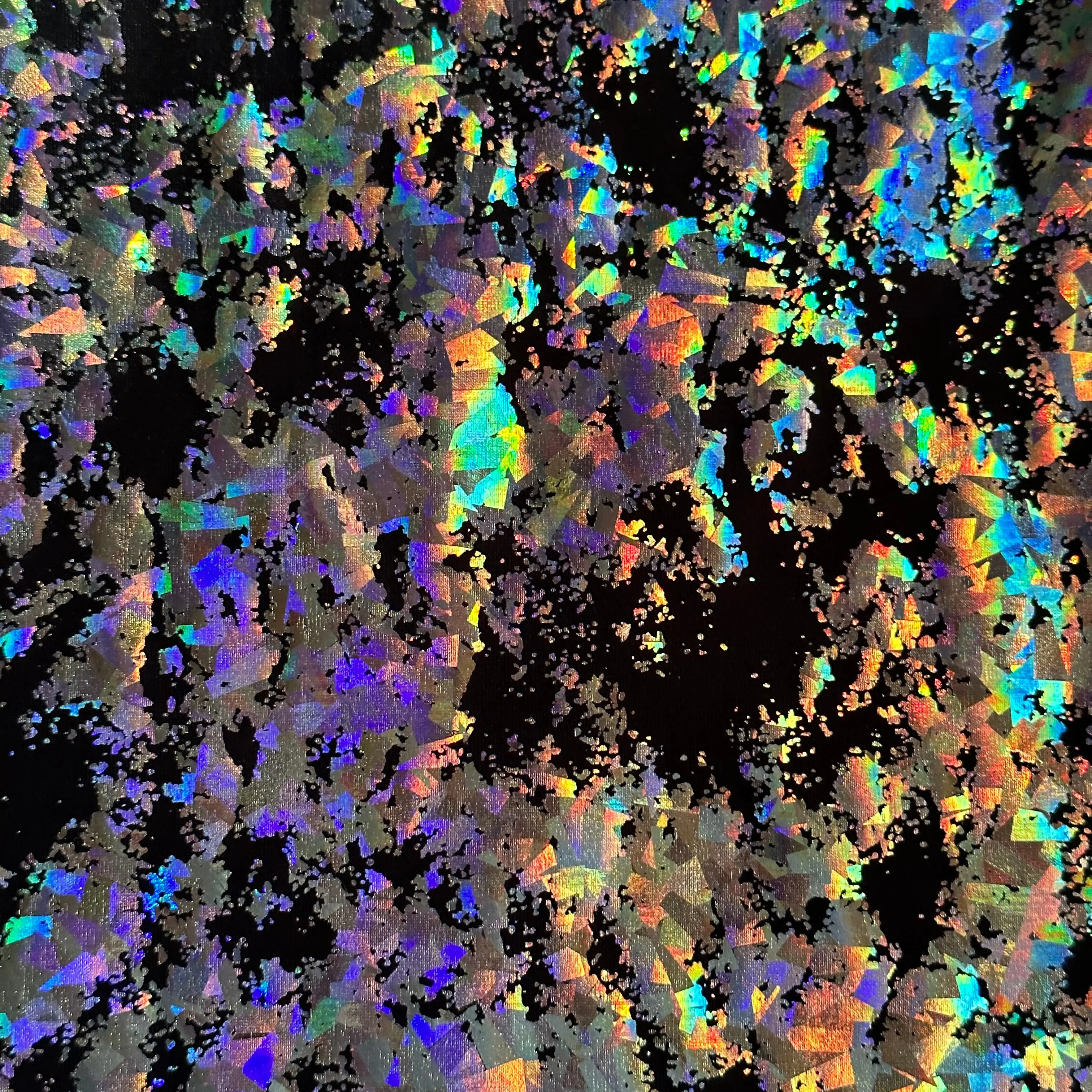 Distressed Hologram 4-Way Stretch Polyester Spandex Innovative Fabric - Polyester Mix By The Yard, Glam Versatile Dressmaking Material for Dancewear, Highlights Individuality