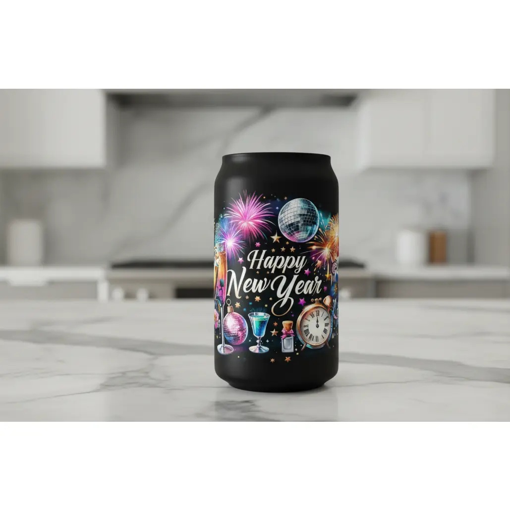 Happy New Years #2 - UVDTF Wrap for cups/hard surfaces