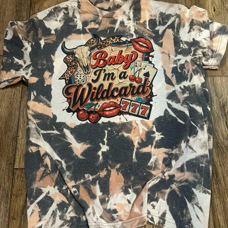 Wild card tee shirt bleached style Wild card tee shirt bleached style