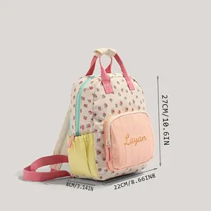 [Machine Washable] 4 Styles Cute Color Block Backpacks with Custom Embroidery - Lightweight Nylon Student Backpacks for School, Travel, Parties |     Adjustable Straps, Machine Washable, Personalized Gift for Graduation & Everyday Use