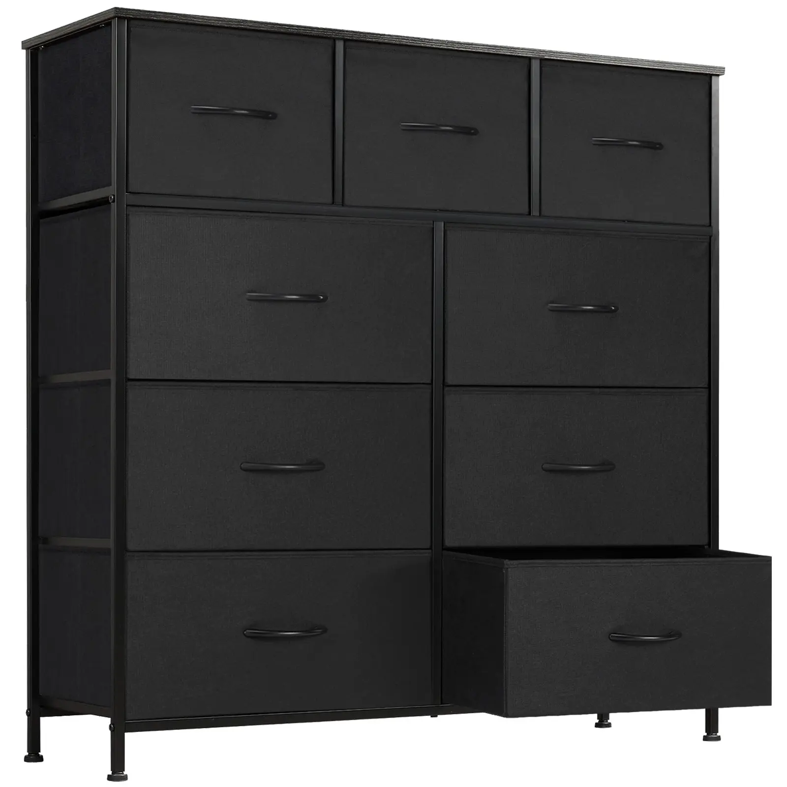 Tall Dresser Fabric Storage Tower ,Wooden Top for Kid Room, Closet, Entryway, Nursery