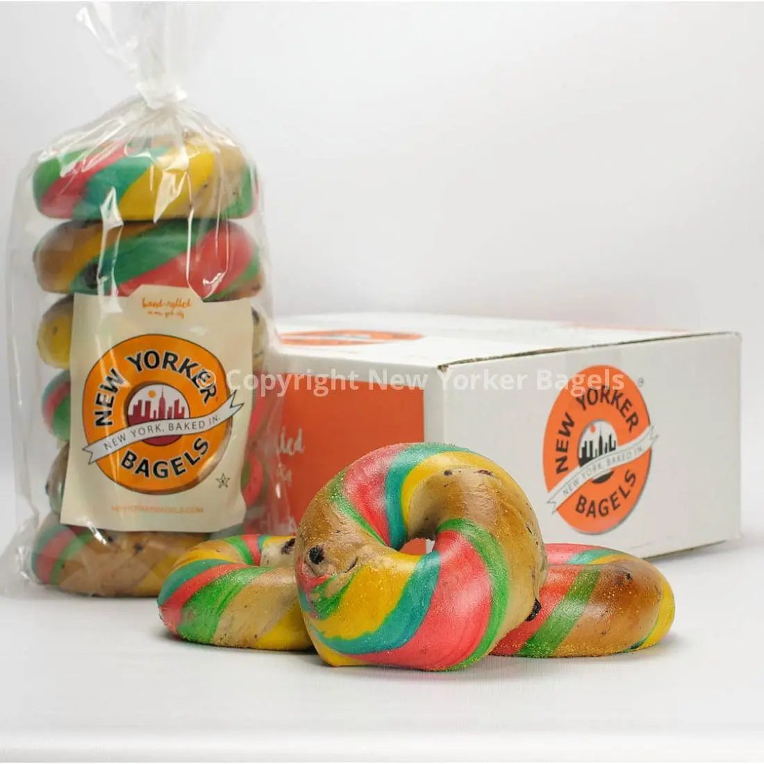 New Yorker Bagels Rainbow Bagels from New York City Hand Rolled Vegan Kosher with Cranberries Raisins & Cherries Shipped Fresh