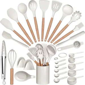 Kitchen Utensils Set- 28PCS Silicone Cooking Utensils With Holder, Heat Resistant Kitchen Utensil Spatula Set For