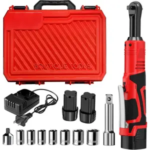 Electric Ratchet Wrench Set,40 Ft-lbs, 550 RPM, 16.8V Cordless Ratchet Wrench 3/8", Variable Speed Power Ratchet Tool Kit with 1/4" Adapter, LED Light, 2 * 2.0Ah Batteries and Fast Charger