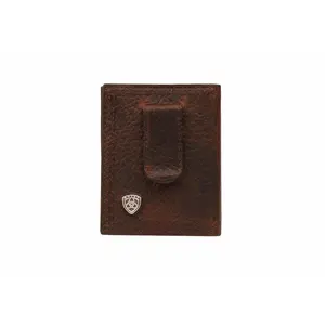 Ariat Men’s Western Money Clip Wallet – Oil Tan Leather