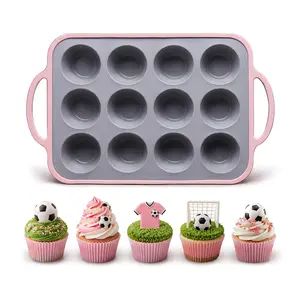 Nonstick Silicone Muffin Pan 6/12 Cups, Food Grade BPA Free Cupcake Mold, Large Size Baking Tray for Muffins, Cupcakes, Frittatas, Quiches & More - Oven Safe, Easy Release, Reusable Bakeware