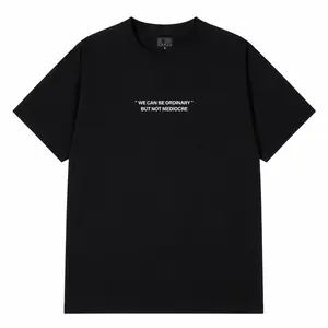 Women’s Ordinary Not Mediocre Graphic Tee, Minimal Motivational Quote Shirt, Black Casual Statement T-Shirt, Small Chest Letter Print Top, Inspirational Streetwear Tee, Everyday Mindset Outfit, Gift for Her