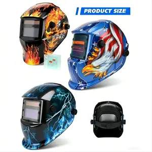 True Color Solar Powered Auto Darkening Welding Hood Helmet Lightweight Anti-Glare Anti-Scald Protective Gear, Breathable Heat Insulating For Industrial, Automotive & Welding Use
