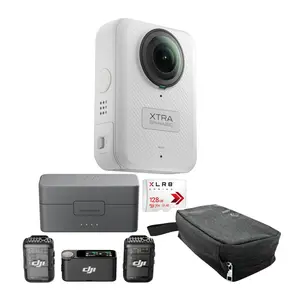 Xtra Sphra360 8K Video Action Camera with Wireless Microphone and Accessories