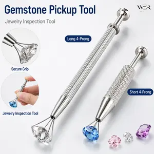Gemstone Pickup Tool Jewelry Pickup Tool Diamond Picker Prong Tool 4 Prong Gemstone Tool Stainless Steel Jewelry Tool for Jewelers Gift