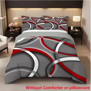 Modern Geometric Print Duvet Cover Set, 2/3 Pieces, Spiral Round Bedding, All Seasons, Suitable for Bedroom, Dormitory, Guest Room, Decorative duvet cover