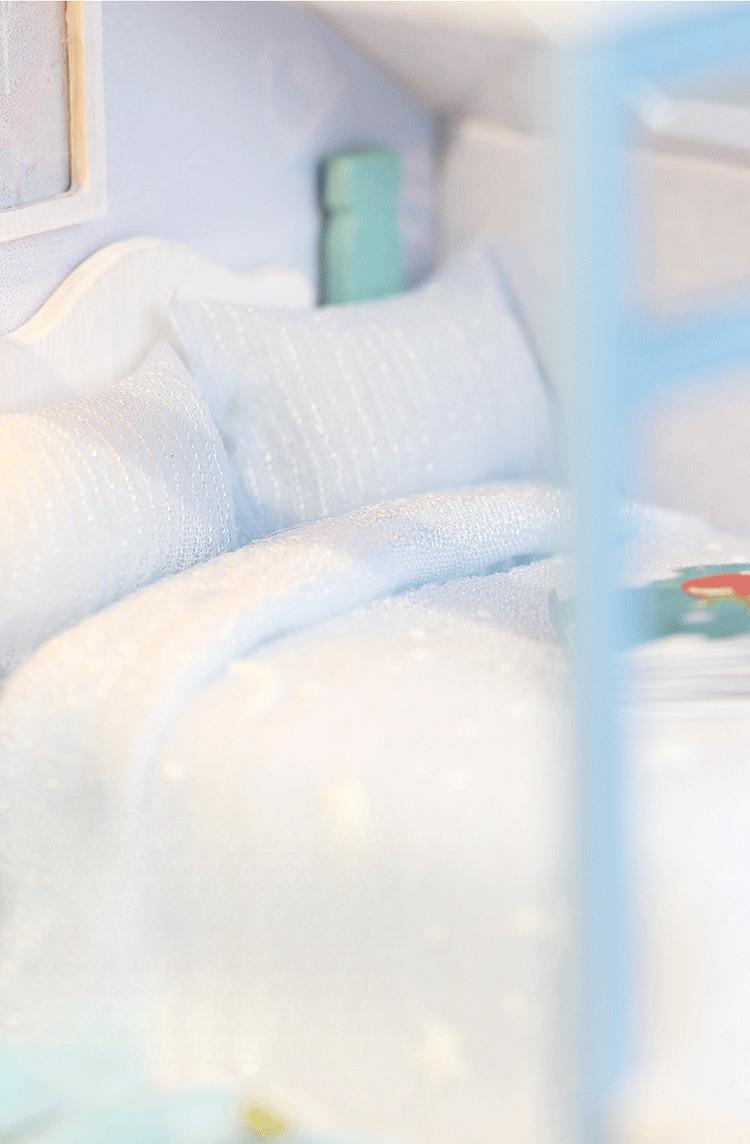 DIY Creative Attic Cottage — "Blue Serenity": A 3D Assembly Model. This makes for an exquisite birthday or holiday gift, as well as an ideal choice for crafting enthusiasts.