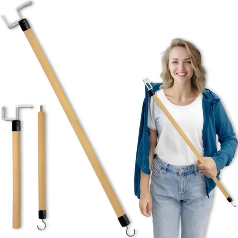 27'' Healthcare Dressing Stick Aid Tool, Compact Smooth Hook Design with Easy Maneuverability - Disabled Adults & Limited Mobility Elderly Hip Replacement Recovery Equipment for Pants, Shoes, Socks Support