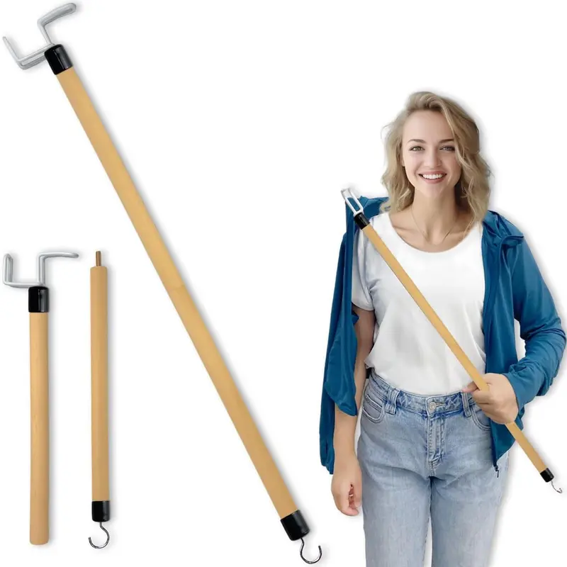 27'' Healthcare Dressing Stick Aid Tool, Compact Smooth Hook Design with Easy Maneuverability - Disabled Adults & Limited Mobility Elderly Hip Replacement Recovery Equipment for Pants, Shoes, Socks Support