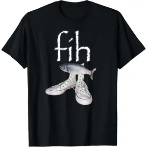 Fih Shoes Funny Misspelled Fish Meme T-Shirt Casual Style Tee Casual Slim Fitting