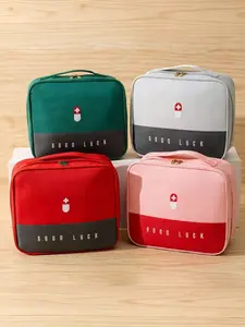 Large Capacity Portable Medicine Organizer with Compartments, Zipper Medical Storage Bag, Washable Fabric, Ideal for Home and Travel