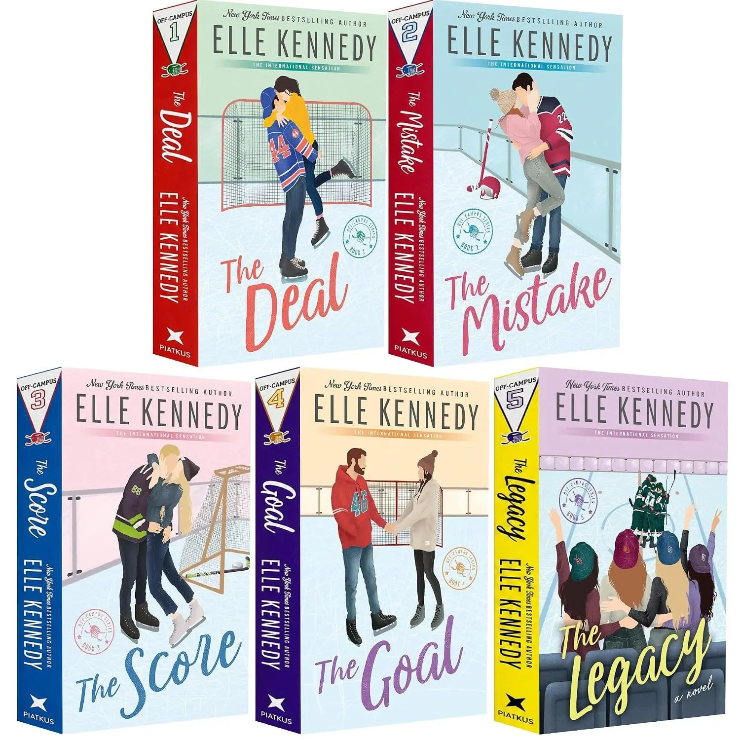 Off-Campus Series: 5-Book Collection Set by Elle Kennedy | The Deal, The Mistake, The Score, Goal & Legacy