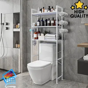 About The Toilet Storage Rack Bathroom Organizer Shelf Over Toilet Freestanding Toilet Stands Decoration Kitchen Waterproof Paint bathroom shelf Metal punch-free