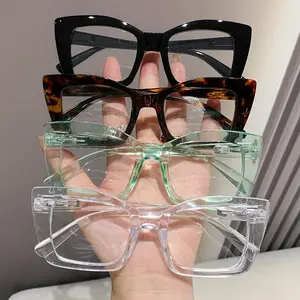 4-Pack Blue Light Blocking Glasses, Fashionable Simple HD Lens Reading Eyeglasses, Comfortable Portable Men Women Magnifying Glasses